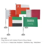Flag with Metal Pole & Silver Plated Plastic Base - Image 4