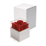 Forever Natural Flowers Gift Box White, Clear Acrylic Lid, 4Pcs Long Life Roses - Image 5