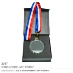 Glass Medals with Ribbon and Box - Image 5