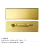 Gold Brass Name Badges with Safety Pin - Image 5