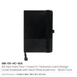 Hard Cover PU Notebooks in A5 Size with Metal Plate Bookmark - Image 9