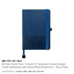 Hard Cover PU Notebooks in A5 Size with Metal Plate Bookmark - Image 8