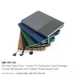 Hard Cover PU Notebooks in A5 Size with Metal Plate Bookmark - Image 12