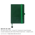 Hard Cover PU Notebooks in A5 Size with Metal Plate Bookmark - Image 11