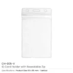 Vertical ID Card Holder with Resealable Zip - Image 3