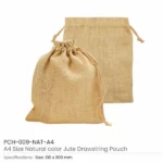 Jute Drawstring Pouches in A4 and A5 Size - Image 3