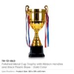 Metal Open Cup Trophies & Removable Ribbon Attached to Both Handles - Image 4
