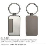 Metal Keychain Rectangle Gun Metal Matte Finish Plate - Image 5
