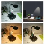 Desk Lamp with 15W Wireless Charger, Clock and Pen Holder - Image 9