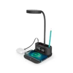 Desk Lamp with 15W Wireless Charger, Clock and Pen Holder - Image 6