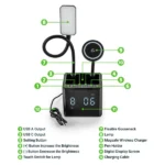 Multi-functional Desk Lamp with 15W Fast Wireless Charger & Digital Clock - Image 4