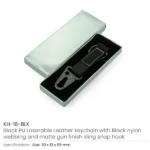 Laserable PU Leather Keychains with Sling Snap Hook - Image 2
