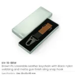 Laserable PU Leather Keychains with Sling Snap Hook - Image 3