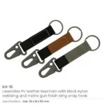 Laserable PU Leather Keychains with Sling Snap Hook - Image 4