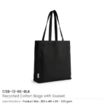 Recycled Cotton Tote Bags with Gusset 271 GSM (8 Oz) - Image 6
