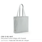 Recycled Cotton Tote Bags with Gusset 271 GSM (8 Oz) - Image 4
