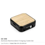 Retractable Charging Cable Set with Bamboo Top – 60W Fast Charging - Image 2