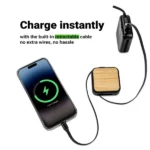 Retractable Charging Cable Set with Bamboo Top – 60W Fast Charging - Image 6