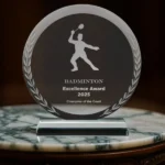 Round Clear Crystal Awards with Engraved Leaves in Premium Box - Image 3