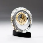 Round Crystal Clock Awards with Oval Glass Base in Premium Box - Image 6