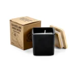 Scented Candle in Square Glass Bottle, Bamboo Lid, Oakmoss & Amber Scent - Image 7