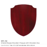 Shield Shaped Wooden Plaque with Box & Golden Aluminium Plate - Image 2