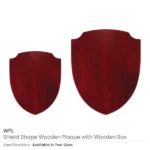 Shield Shaped Wooden Plaque with Box & Golden Aluminium Plate - Image 4