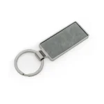 Silver Shiny Metal Keychains with Laserable PU Leather Plate - Image 5