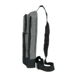 Sling Crossbody Bags in Grey and Black Polyester Material - Image 5