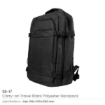 Travel Backpacks in Black Polyester Material - Image 2
