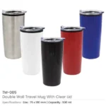 Double-Wall Travel Mugs with Clear Lid - Image 7