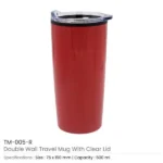 Double-Wall Travel Mugs with Clear Lid - Image 4