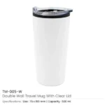 Double-Wall Travel Mugs with Clear Lid - Image 6