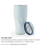 Dorniel Designs Tumblers, Transparent Lid, Recycled Stainless Steel, 540ml - Image 7