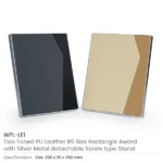 Two-Toned PU Leather Awards with Aluminum Frame & Stand in Luxury Box - Image 3