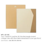 Two-Toned PU Leather Awards with Aluminum Frame & Stand in Luxury Box - Image 2