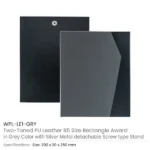 Two-Toned PU Leather Awards with Aluminum Frame & Stand in Luxury Box - Image 9