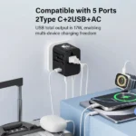 Universal Travel Adaptors, 17W, 2Type C+2USB+AC Port - Image 4