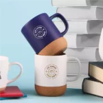 Ceramic Mugs with Lid and Cork Base 385 ml - Image 7